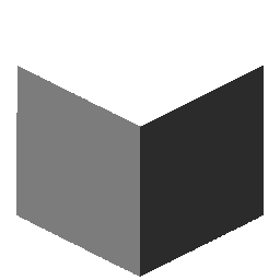 a cube viewed from a side-angle.